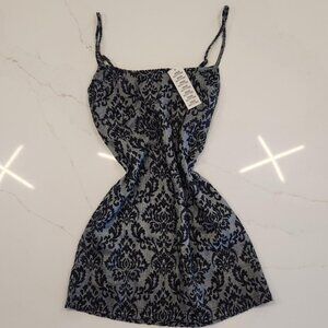 New Urban Outfitters Sz XS Wool Monette Jacquard Textured Spaghetti Mini Dress